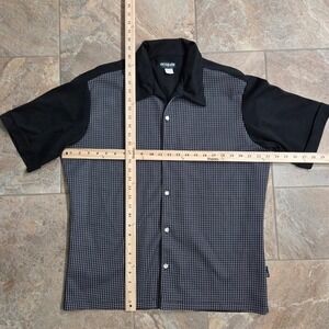 BC Ethic Three Star Knits Button Up Shirt Retro Mens Large Geometric